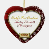 Baby's First Christmas Foto Frame Ornament (Hinten)