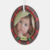 Baby's First Christmas Foto Frame Ornament Aus Glas (Vorderseite links)