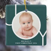 Baby's First Christmas Foto Green Keramikornament