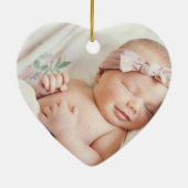 Baby's First Christmas Foto Jahr Niedlich Boho Bea Keramik Ornament (Hinten)