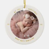 Baby's First Christmas Foto Keepake Keramik Ornament (Vorne)