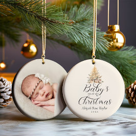 Baby's First Christmas Foto Keepake Keramik Ornament