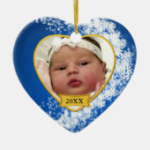 Baby's First Christmas Foto Keepake Keramik Ornament (Vorne)