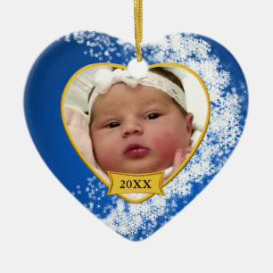 Baby's First Christmas Foto Keepake Keramik Ornament