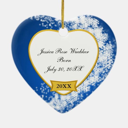 Baby's First Christmas Foto Keepake Keramik Ornament (Hinten)