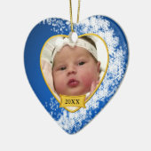 Baby's First Christmas Foto Keepake Keramik Ornament (Links)
