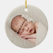 Baby's First Christmas Foto Keepake Keramik Ornament (Hinten)