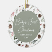 Baby's First Christmas Foto Keepake Keramik Ornament (Links)