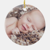 Baby's First Christmas Foto Keepake Keramik Ornament (Hinten)