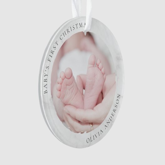 Baby's First Christmas Foto Keepake Ornament (Vorderseite)