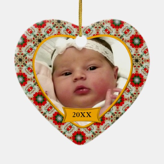 Baby's First Christmas Foto Keepake Ornament (Hinten)
