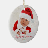Baby's First Christmas Foto Keramik Ornament (Rechts)