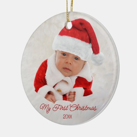 Baby's First Christmas Foto Keramik Ornament (Links)
