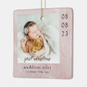 Baby's First Christmas Foto Marmor Keramikornament (Links)