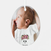 Baby's First Christmas Foto Metal Ornament (Vorderseite links)