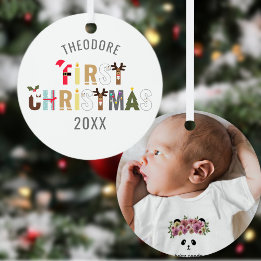 Baby's First Christmas Foto Metal Ornament