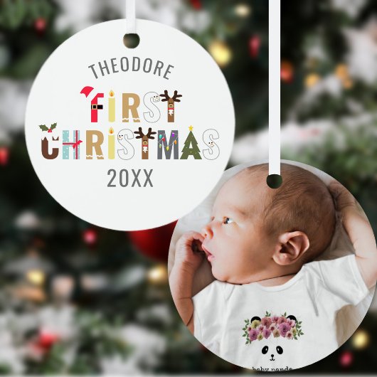 Baby's First Christmas Foto Metal Ornament