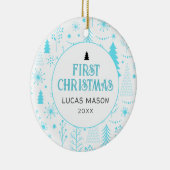 Baby's First Christmas Foto Modern Keramik Ornament (Rechts)