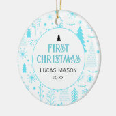 Baby's First Christmas Foto Modern Keramik Ornament (Links)