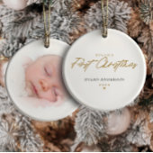 Baby's First Christmas Foto Modernes Minimalistisc Keramik Ornament