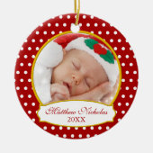 Baby's First Christmas Foto Ornament (Vorne)