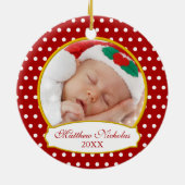 Baby's First Christmas Foto Ornament (Hinten)