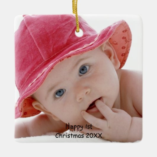 Baby's First Christmas Foto Ornament (Vorderseite)