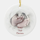 Baby's First Christmas Foto Ornament (Vorne)