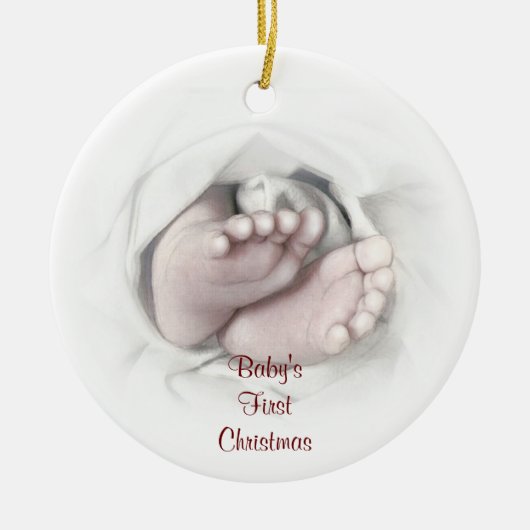 Baby's First Christmas Foto Ornament (Vorne)