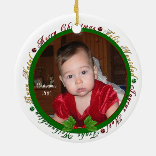 Baby's First Christmas Foto Ornament (Hinten)