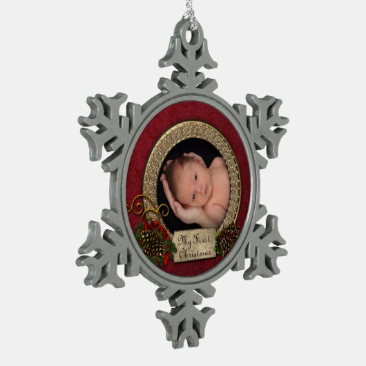Baby's First Christmas Foto Ornament (Links)
