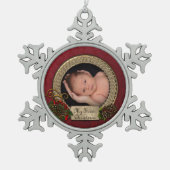 Baby's First Christmas Foto Ornament (Vorderseite)