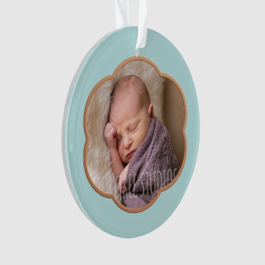 Baby's First Christmas Foto Ornament (Vorderseite)
