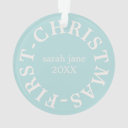 Baby's First Christmas Foto Ornament (Rückseite)