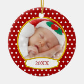 Baby's First Christmas Foto Ornament (Vorne)