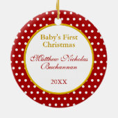 Baby's First Christmas Foto Ornament (Hinten)