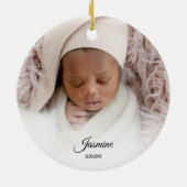 Baby's First Christmas Foto Ornament (Hinten)