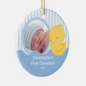 Babys First Christmas Foto Ornament Duck Boy (Rechts)
