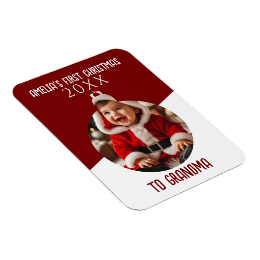 Baby's First Christmas Foto Ornament Keepake Magnet (Rechte Seite)