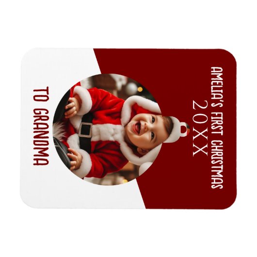 Baby's First Christmas Foto Ornament Keepake Magnet (Horizontal)