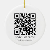 Baby's First Christmas Foto Ornament mit QR Code (Hinten)