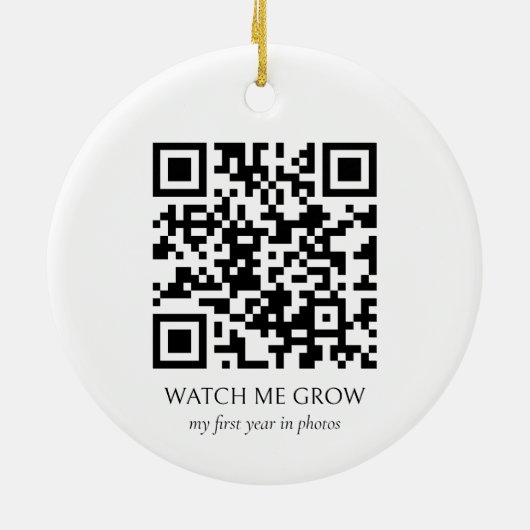 Baby's First Christmas Foto Ornament mit QR Code (Hinten)