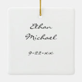 Baby's First Christmas Foto Ornament Name Birth (Rückseite)