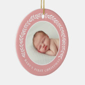Baby's First Christmas Foto Ornament | Peach (Rechts)