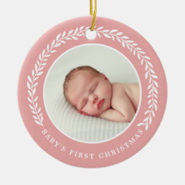 Baby's First Christmas Foto Ornament | Peach