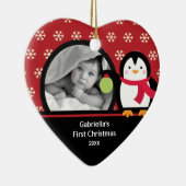 Babys First Christmas Foto Ornament Pinguin (Rechts)