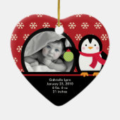 Babys First Christmas Foto Ornament Pinguin (Hinten)