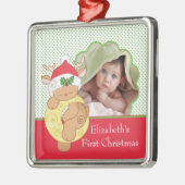 Baby's First Christmas Foto Ornament Rentier (Links)