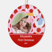 Babys First Christmas Foto Ornament Stork Girl (Links)