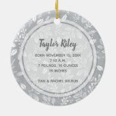 Baby's First Christmas Foto Pewter Keramik Ornament (Hinten)